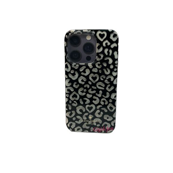KATE SPADE iPhone 15 Pro Max Clear phone case w Graphic Leopard NEW - Picture 2 of 8